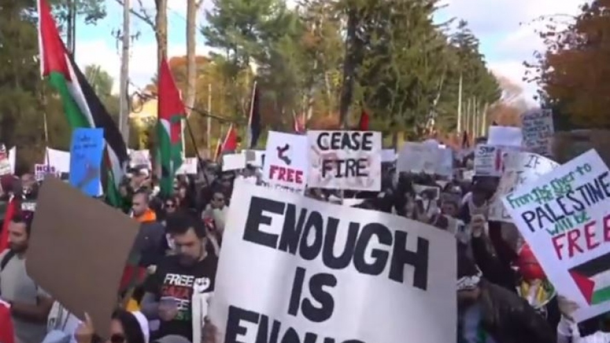 Người biểu tình kéo đến nhà Tổng thống Biden để phản đối xung đột Gaza